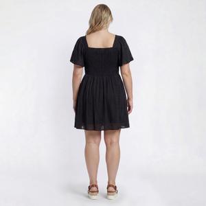Juniors Plus Angie Flutter Sleeve Twist Front Eyelet Dress alternate view
